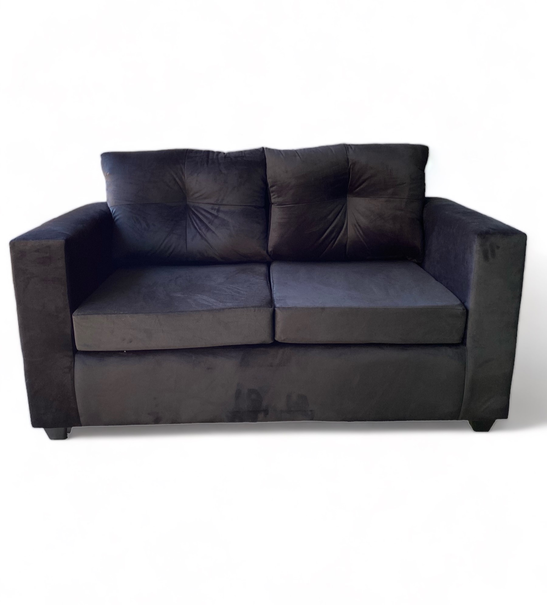 Muebles Barcelona - Sofa 2 Cuerpos Bilbao Felpa Negro