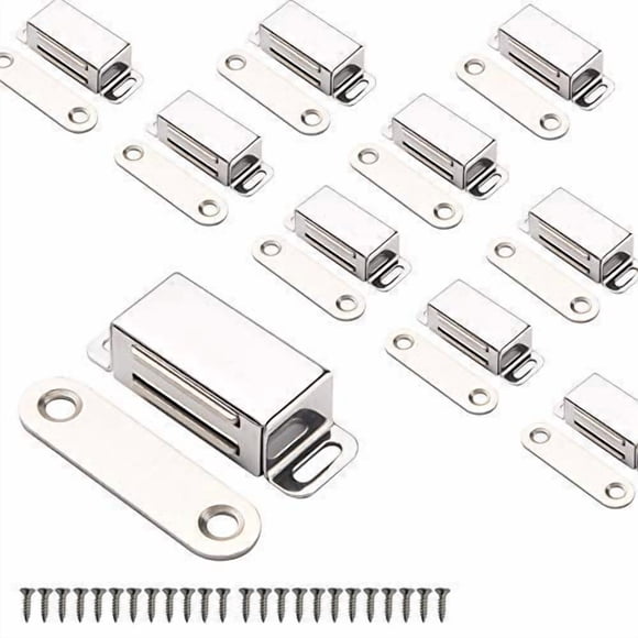 Imanes para gabinete Mousike de 45 mm, acero inoxidable, 20 lb, paquete de 10