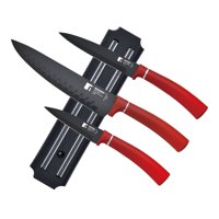 Bergner - Set 3 Cuchillos + Barra Magnetica Acero Inox Rojo Classique
