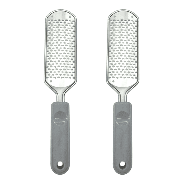 2 limas colosales para pies, removedoras de callos de acero inoxidable para talón.