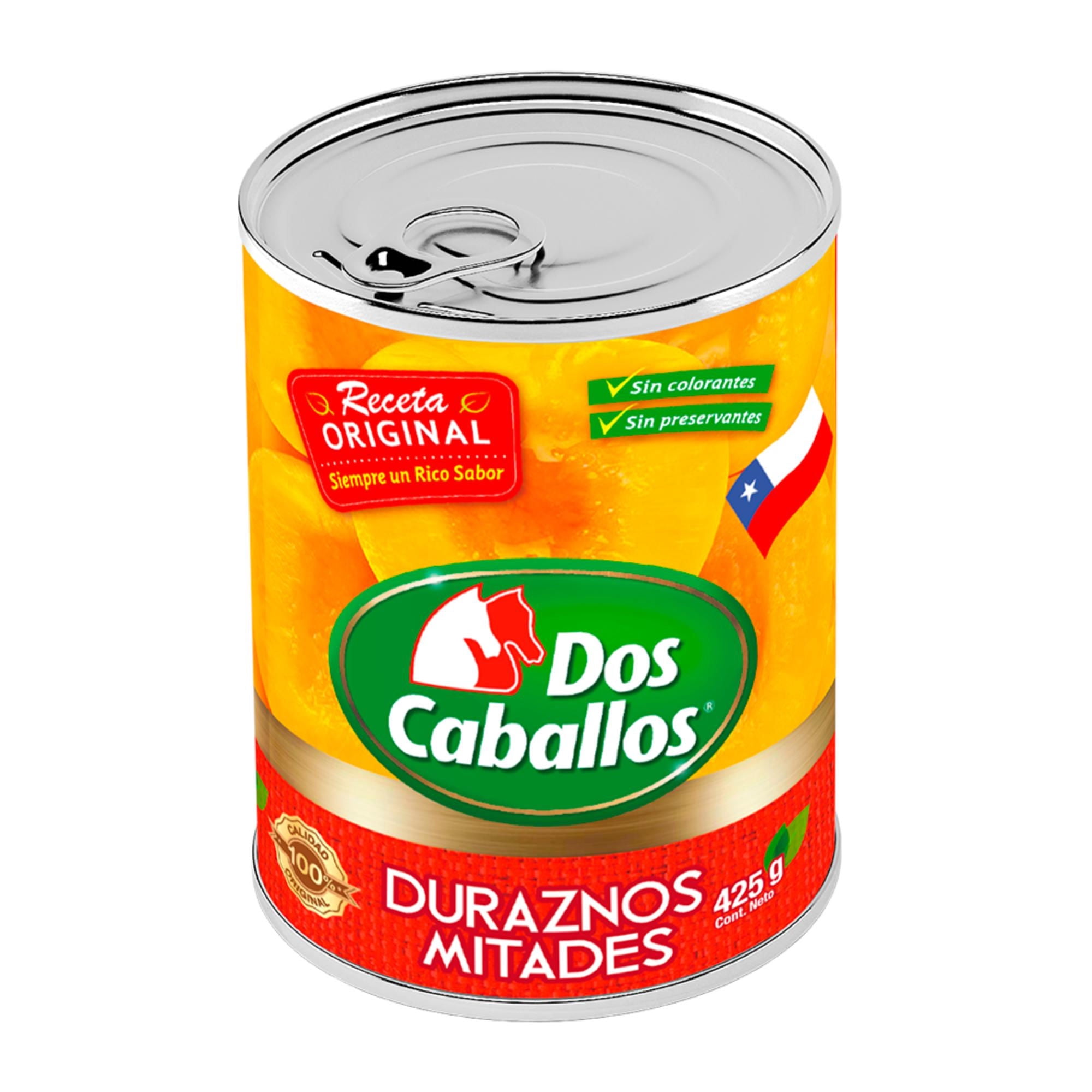 Durazno En Mitades Drenado 250 g - Neto 425 g Dos Caballos