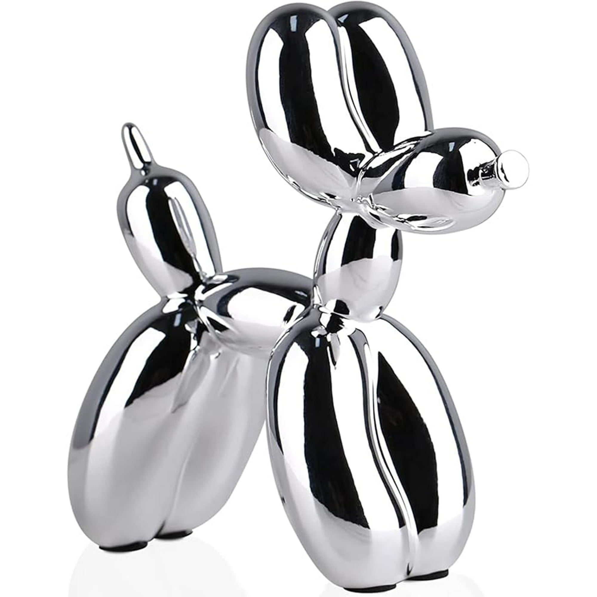 Veat00l - Figura Decorativa De Perro Globo Decoración Del Hogar, 10*10*4cm Estatua De Perro Con Globo Galvanizado Brillante, Figura De Animal De Globopequeño, Escultura Artística, Decoración Moderna