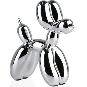 Veat00L - Figura Decorativa De Perro Globo Decoración Del Hogar, 10*10*4Cm Estatua De Perro Con Globo Galvanizado Brillante, Figura De Animal De Globopequeño, Escultura Artística, Decoración Moderna