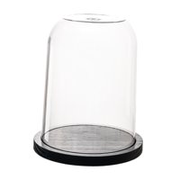Bothyi - Cúpula Transparente Con Base De Madera Para Velas, Soporte Para Velas, Cubierta De Campana De Cristal De 23 Cm X 28,4 Cm