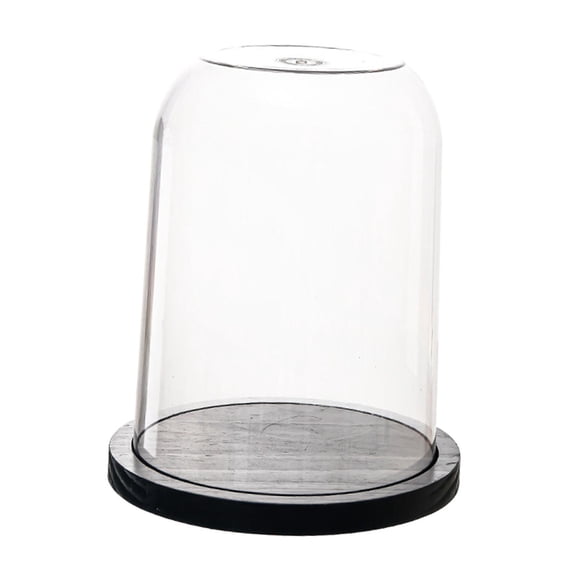 Cúpula Transparente Con Base De Madera Para Velas, Soporte Para Velas, Cubierta De Campana De Cristal De 23 Cm X 28,4 Cm