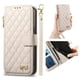 thumbnail image 2 of Funda tipo cartera FOXDOCK para Samsung Galaxy S26, estampado de diamantes, con ranuras para tarjetas, soporte y cremallera - Blanco, 2 of 6