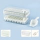 thumbnail image 1 of 1 Set Double Layer Ice Cube Trays, 64pcs Silicone Ice Cube Tray With Lid And Bin, Ice Cube Molds For Freezer, Easy Release & Save Space, 2 Trays,Scoop For Whiskey, Cocktail, 1 of 3