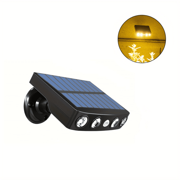 1pc LED Solar Outdoor Lights With Motion Sensor, Powerful Solar Security 4 LED Lights Outdoor Decor Sensor Motion 3 Modes Street Waterproof Lamp Built-in 18650 Lithium Battery Wall Night Work Light Fo