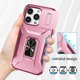 thumbnail image 3 of Funda Armada para iPhone 14 Pro Max con Tapa Deslizante y Soporte Magnético Giratorio Rosa, 3 of 5