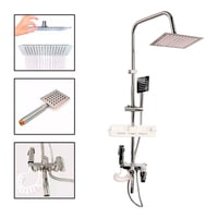 Ducha Columna Monomando Telefono Completo Beiti Md Plateado