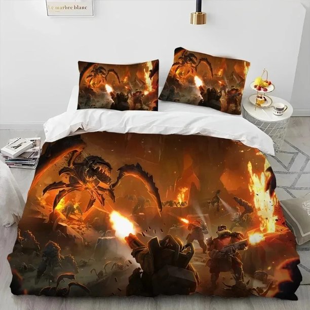 Deep Rock Galactic Game DRG Bedding Set Duvet Cover Bed Set Quilt Cover Pillowcase Comforter king Queen Size Boys AdultBed Sheets