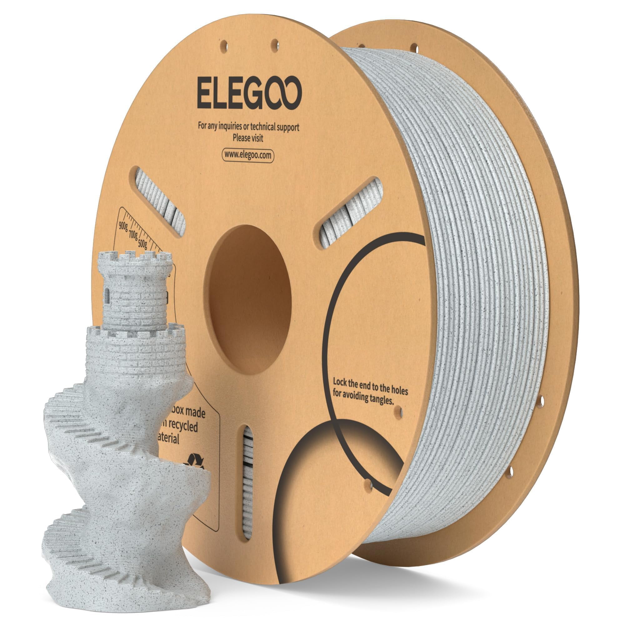 Filamento Para Impresora 3d Elegoo Pla Marble 1.75 Mm 1 Kg