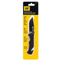 Cat - Cuchillo Navaja Plegable 980012 Punta Curva Con Rotura De Vidrio Y Cortador De Banda