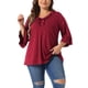 thumbnail image 1 of Agnes Orinda Talla Grande para Mujer Escuela Universidad Volante Manga 3/4 Cuello en V Negocio Elegante Casual Blusa Vestido 3X Burdeos, 1 of 6