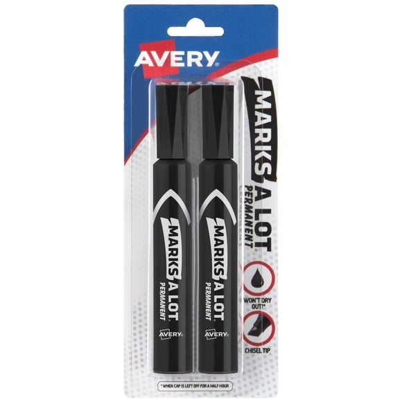 Marcador permanente Marks-A-Lot negro 2 unidades con punta de cincel