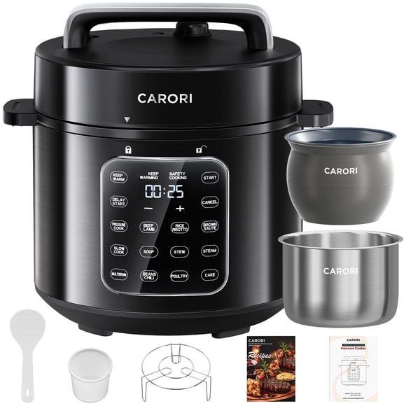 Olla de Presión Eléctrica Carori HPC-610 6 Qt con Dos Ollas