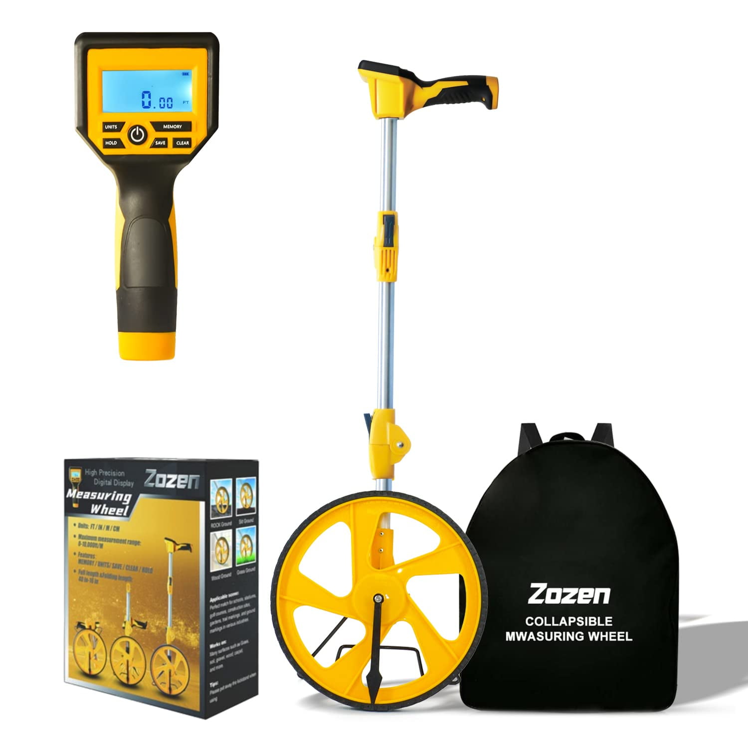Rueda De Medición Zozen Digital Display De 99.999 M Con Mochila