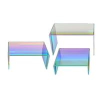 Ioensy - Soporte De Exhibición De Acrílico De 3 Piezas Color Del Arco Iris Para Buffets Joyería Zapato Al Por Menor