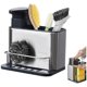 thumbnail image 1 of Dispensador Jabon Lavalozas Porta Esponja Organizador Lavaplatos Plateado Elegante Figoimport, 1 of 3