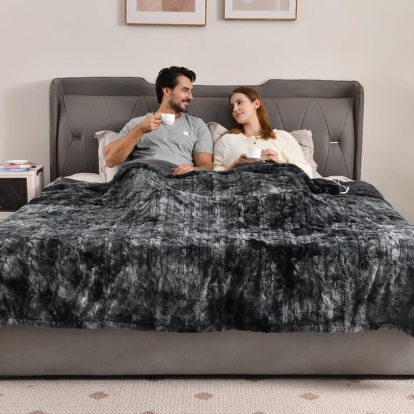 Manta Térmica Tamaño Completo 196 X 213 Cm Mármol Negro