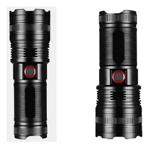 Genérico - Linterna Gran Potencia Recargable Tactica Con Zoom 2000Lm Blanco Negro