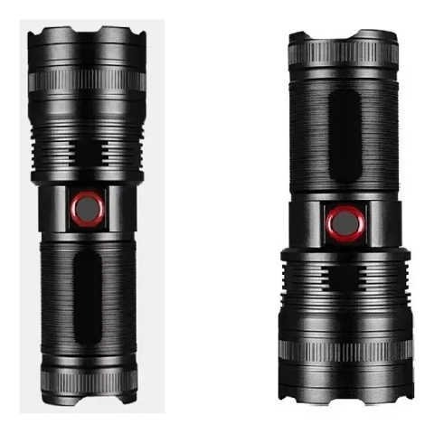 Genérico - Linterna Gran Potencia Recargable Tactica Con Zoom 2000Lm Blanco Negro