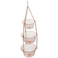 Bothyi - Cesta De Frutas Y Verduras De 3 Niveles, Colgador De Frutas, Soporte De Almacenamiento, Organizador De Cocina, Cobre