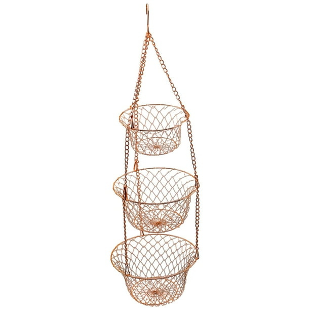 Cesta De Frutas Y Verduras De 3 Niveles, Colgador De Frutas, Soporte De Almacenamiento, Organizador De Cocina, Cobre