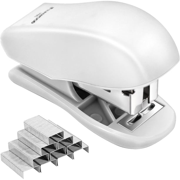 Mini grapadora con grapas, capacidad para 25 hojas, grapadora de escritorio, grapadora pequeña y 960 grapas estándar, grapadora compacta y práctica para viajes, ideal para adultos y niños (color aleat