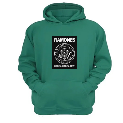 Genérico - Polerón Canguro Ramones Verde Aguamarina Talla S Unisex