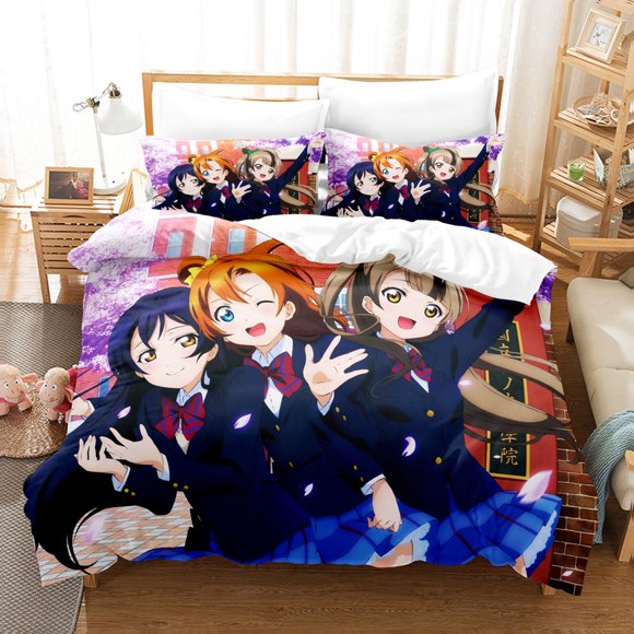 Cartoons LoveLive! School idol project Bedding Sets Duvet Cover Set With Pillowcase Twin Full Bedclothes Bed Linen Bed Sheets