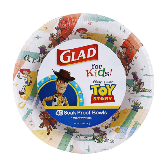 Tazones Glad Toy Story 354 ml, 40 unidades