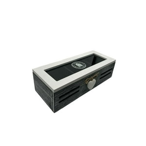 Oem - Caja De Té Mediana De Madera 3 Espacios Con Corazon
