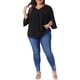 thumbnail image 2 of Agnes Orinda Conjuntos de Halloween para Mujeres Tallas Grandes Blusa de Gasa Cuello en V Manga 3/4 Verano Casual Túnica 3X Todo Negro, 2 of 6