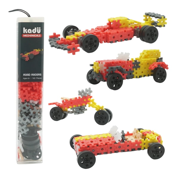 Juguete de construcción KADÜ Mechanicals Road Racers amarillo, 165 piezas