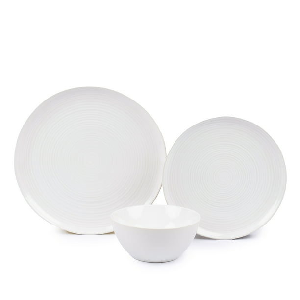 24 Piezas Juego De Loza Blanco Vajilla Loza Attimo Attimo Set