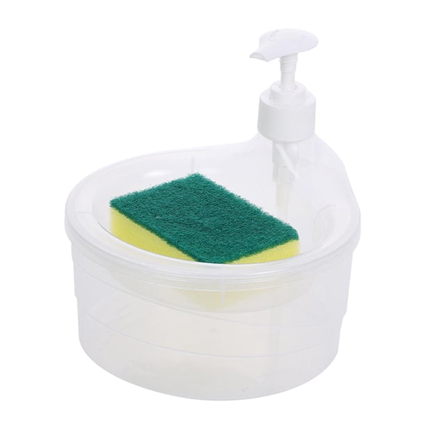 Dispensador De Jabón Y Soporte Para Fregador Práctico Dispensador De Jabón De Cocina Para El Hogar Transparente