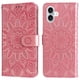 thumbnail image 1 of Funda tipo cartera FOXDOCK para iPhone 16 Plus , diseño girasol en relieve, cuero PU, cierre magnético, soporte y tarjetero, 1 of 5