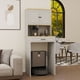 thumbnail image 3 of Over the Washer, Dryer and Robot Vacuum Storage Cabinet suitable for Compact Washing Machines, Laundry Room Storage Organizer with 1 Door, a Adjustable Shelf and a Fake Drawer Design-Antique White, 3 of 3