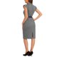 thumbnail image 3 of INSPIRE CHIC Vestido de Trabajo para Mujeres con Mangas Cortas y Cinturón Vintage de Cuadros de Gales Vestido Tubo S Negro, 3 of 6
