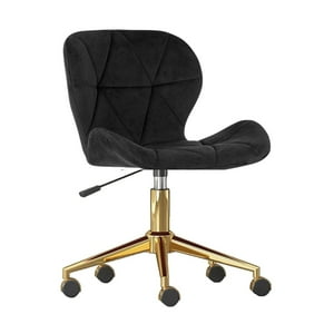 Pandalino - Silla Oficina Escritorio Rubik | Giratoria| Ergonómica | Felpa Negra Negro
