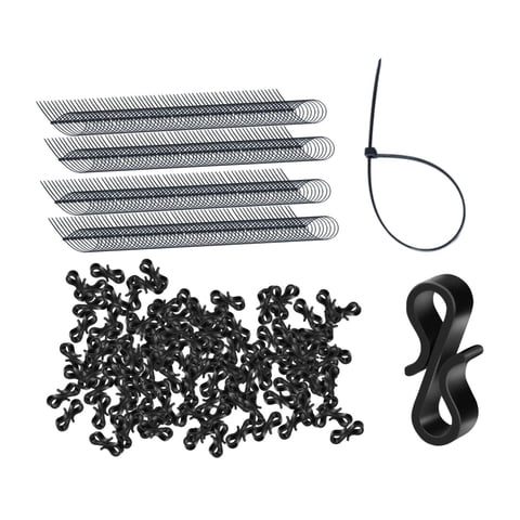 Magideal - 120 Piezas Gutter Light Clips Hanchos Colgantes Ganchos De Luz Hangers Con Corbatas Con Cremallera Para La Celebración De Cumpleaños De Cumpleaños Afu Negro