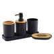 thumbnail image 1 of Juego De Accesorios De Baño De 5 Piezas Dispensador De Jabonera Lavadero Negro, 1 of 3