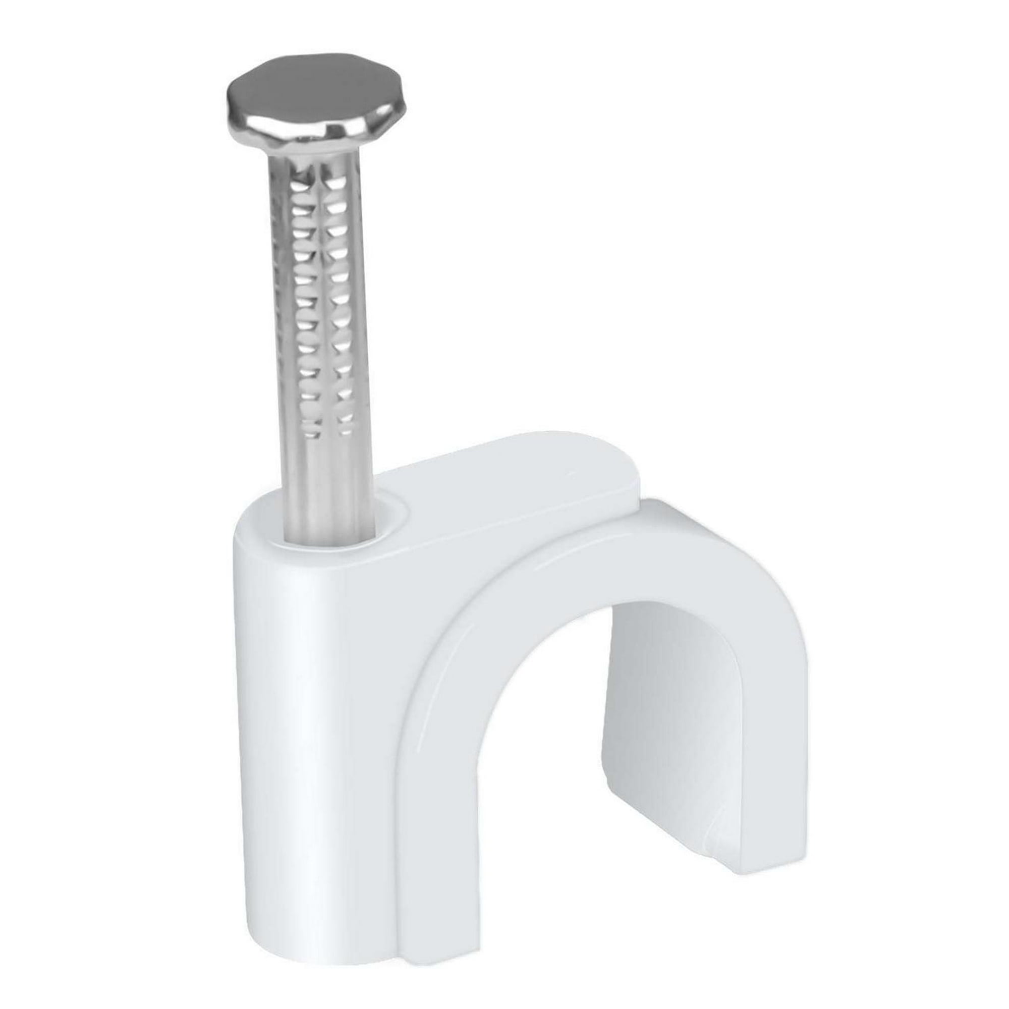 Gen - 25x Grampa Grapa Clavo Para Cable De Red Cat6 Coaxial Pinza Blanco