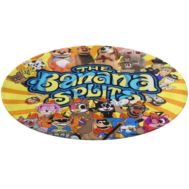 La Hora de Aventura de Los Banana Splits Alfombra Redonda de Felpa Coral, Antideslizante, No Desprende Pelusas, Lavable y Duradera para Salón, Dormitorio y Habitación de Niños 60cm