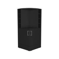 Fmfurniture - Bar Esquinero 2 Puertas Y Porta Botellas Fm-015N Negro