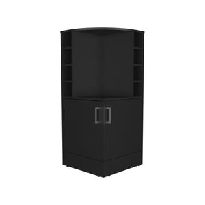 Fmfurniture - Bar Esquinero 2 Puertas Y Porta Botellas Fm-015N Negro