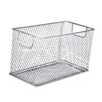 Magideal - Cesta De Almacenamiento De Alambre De Malla Cesta De Escritorio De Oficina Multipurpose Bin Organizador De Caja De Almacenamiento, Para Estanterías De Plata