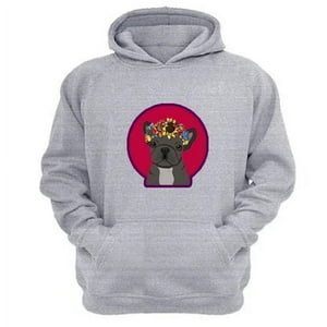 Genérico - Polerón Canguro Pug Corona Gris Claro Talla Xs Unisex