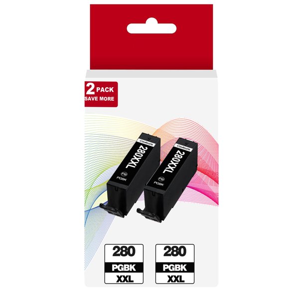 Cartuchos de tinta Couleuris PGI-280 XXL PGBK, paquete de 2 unidades para Canon